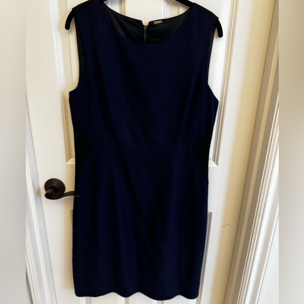 Elie Tahari Midnight Blue Dress with Black Side Cutouts